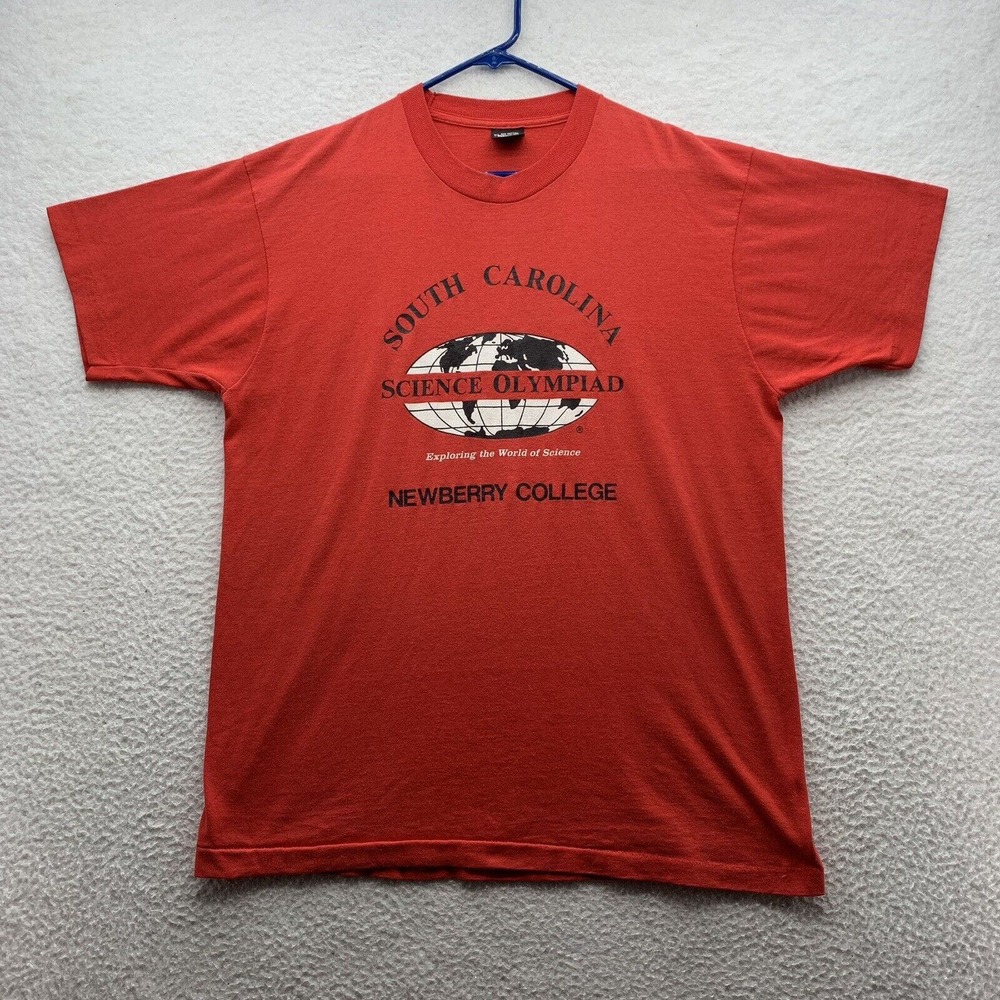 VTG Newberry College Single Stitch T-Shirt Mens XL‎ Red Science Olympiad